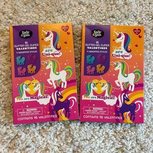 Unicorn Valentine's Cards and Toys - 2 Packs